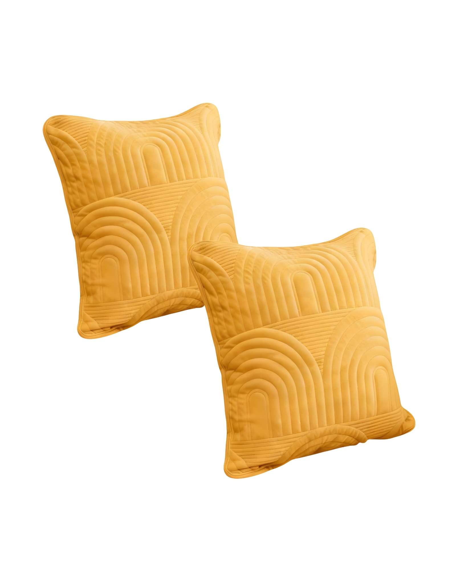 Genérico - Pack De 2 Fundas De Cojin Serie Arco 45X45 Cm Amarillo