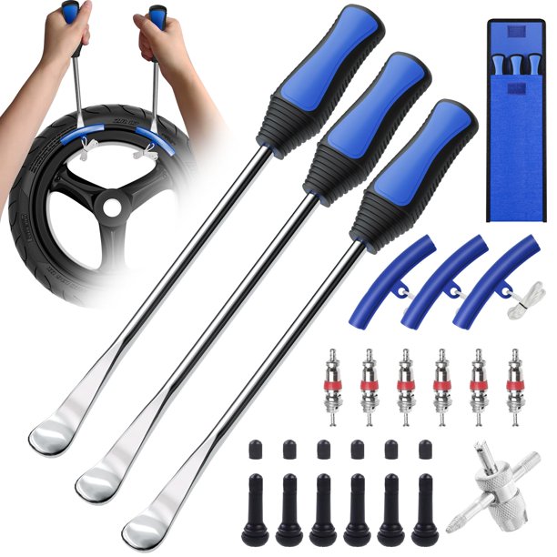 Kit de Palancas para Neumáticos HTOMT 29 cm 26 piezas Herramienta para Motocicleta y Bicicleta