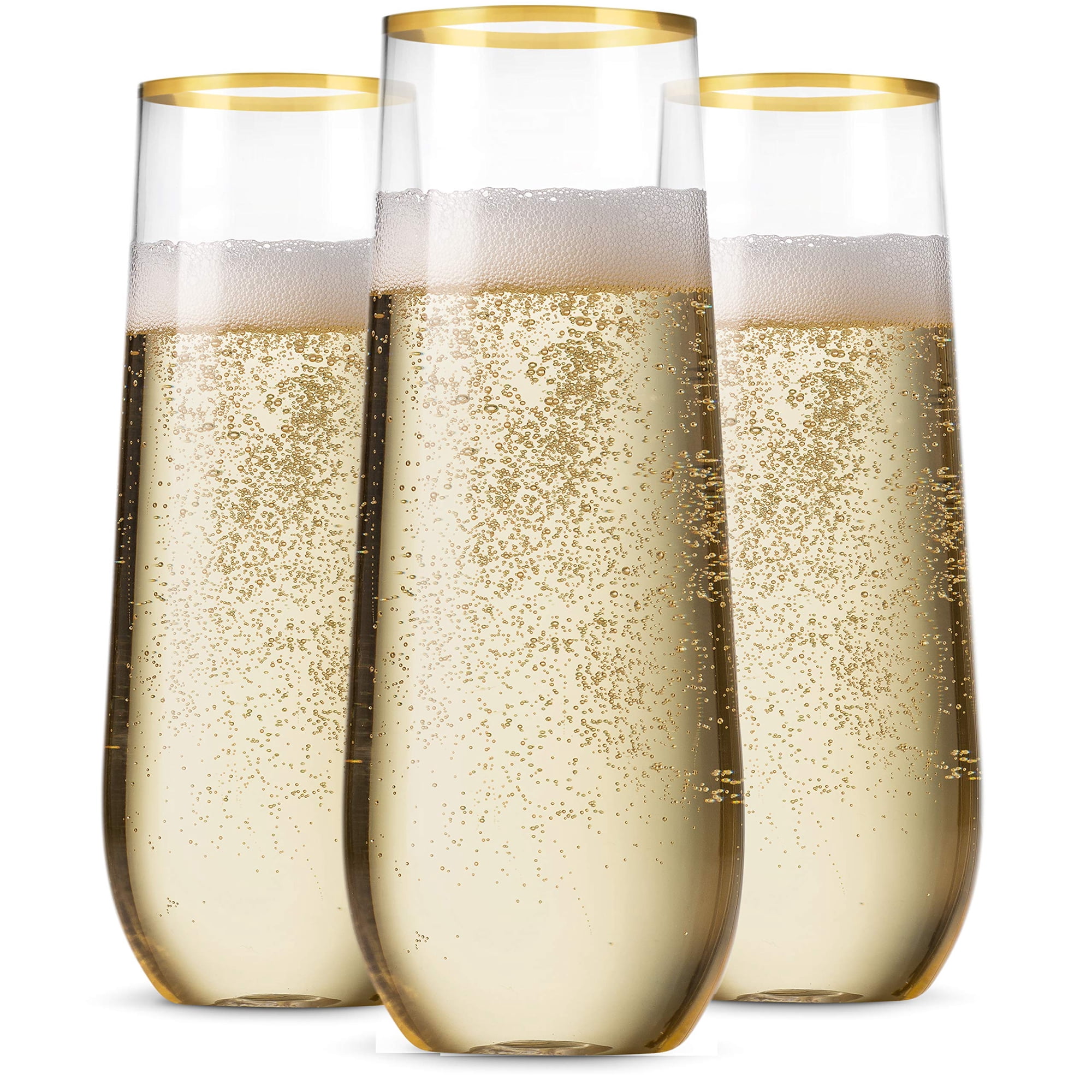 Copas De Champán Munfix, Plástico Sin Tallo, 270 Ml, Paquete De 48