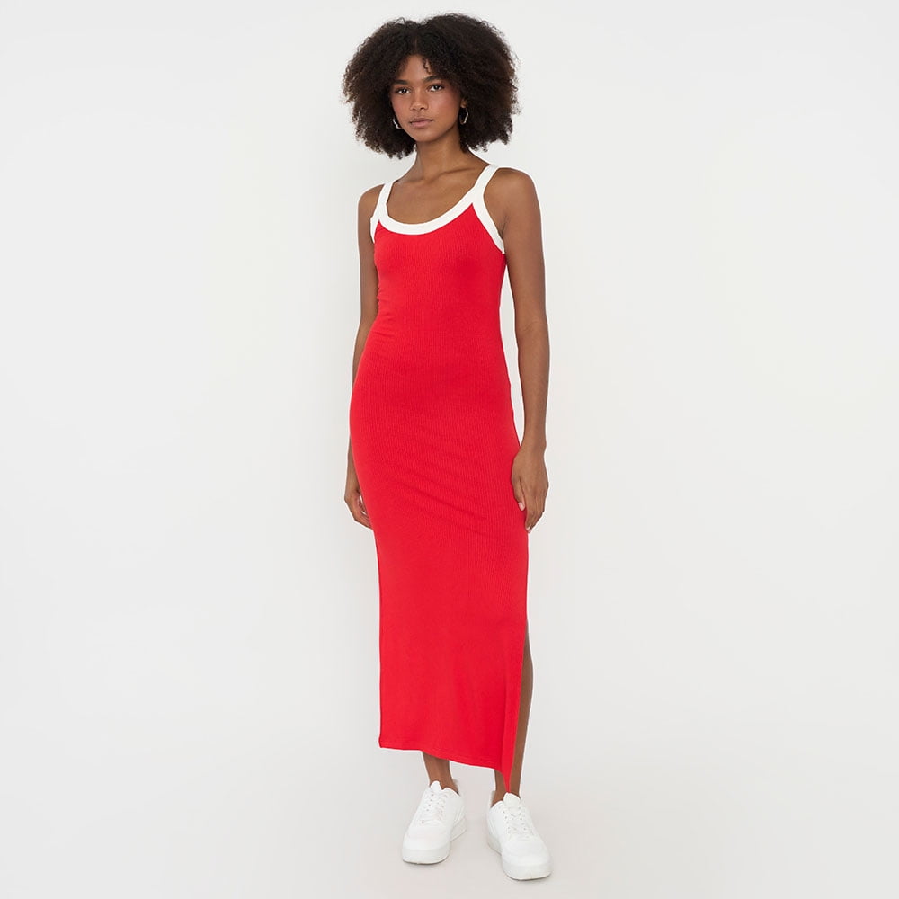 vestido basico rojo