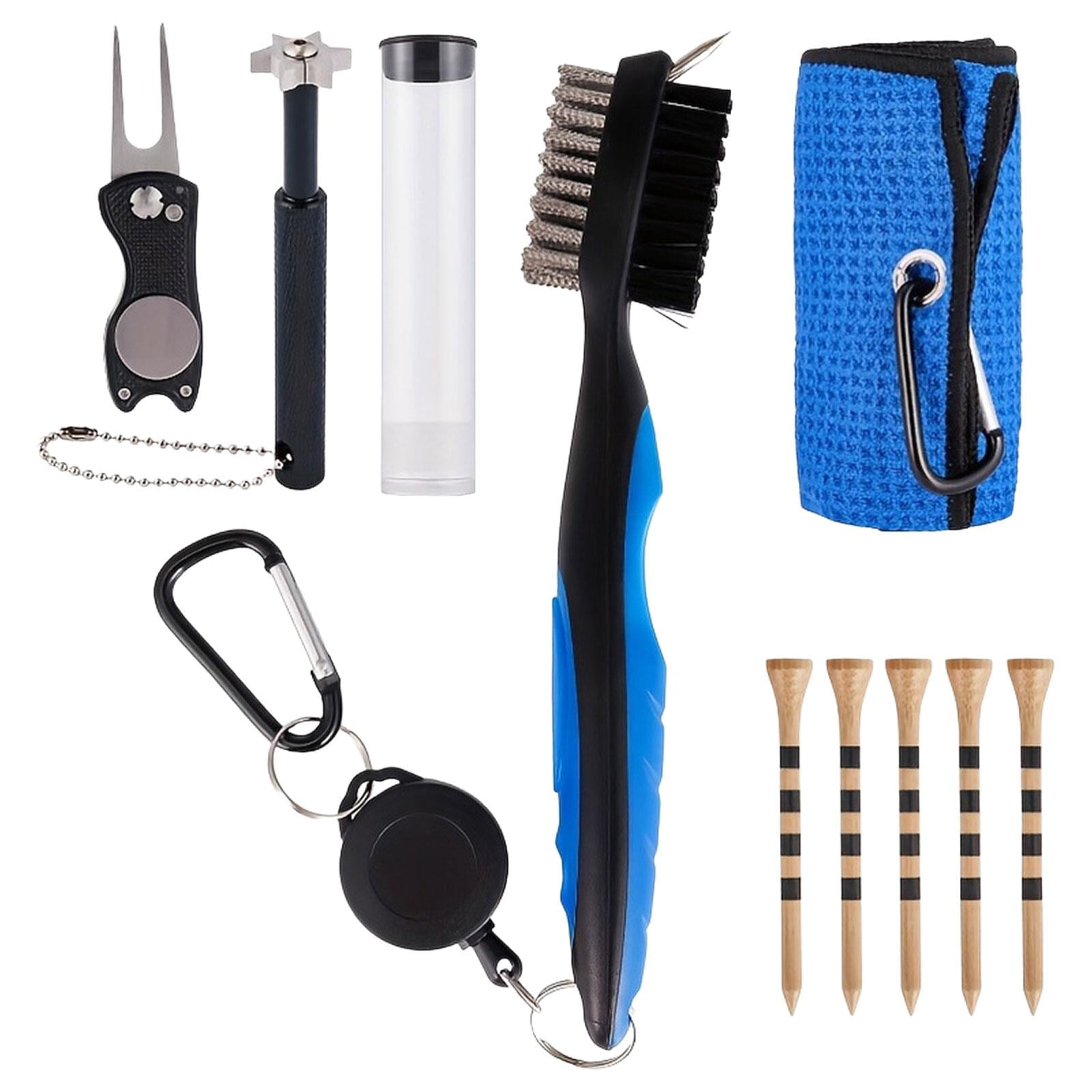 Ioensy - Kit De Limpieza De Palos De Golf 5 En 1 Portátil Para Hierros De Golf Regalo De Golfista Toalla De Golf Azul