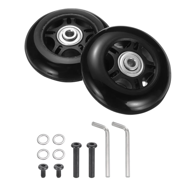 Uxcell Juego de 1 Ruedas de Repuesto para Equipaje 75 x 24 mm/3" x 0.9" Ruedas Giratorias de Goma con Rodamientos Kits de Reparación