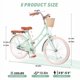 thumbnail image 2 of Bicicleta de viajero de 22 pulgadas con cesta delantera para niñas, marco de acero al carbono alto, bicicleta de la ciudad cómoda para montar al aire libre, 2 of 4