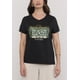thumbnail image 3 of Polera Mujer M/C Focal Print Cuello V Negro Corona, 3 of 5