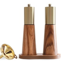 Xusx111 - Conjunto De Molino De Sal Y Pimienta De Oro,Molino De Sal Y Pimienta Manual De Acero Inoxidable,Espesor Ajustable,Adecuado Para Cocina,Barbacoa,Picnic,2 Paquetes