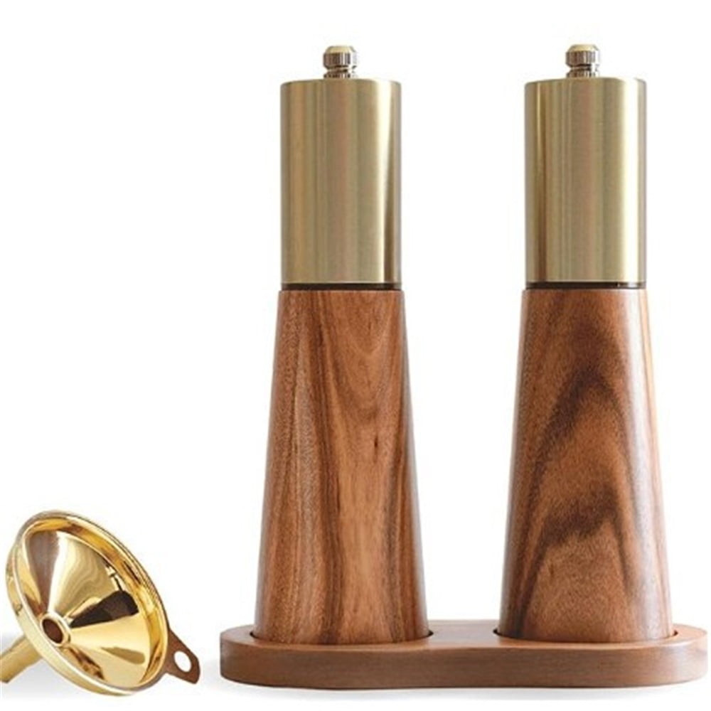 Xusx111 - Conjunto De Molino De Sal Y Pimienta De Oro,molino De Sal Y Pimienta Manual De Acero Inoxidable,espesor Ajustable,adecuado Para Cocina,barbacoa,picnic,2 Paquetes