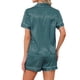thumbnail image 3 of INSPIRE CHIC Conjunto de Pijama de Satén para Mujer Camisa de Manga Corta con Botones y Pantalones Cortos con Cuello en V y Estampado de Rayas Ropa de Dormir XS Azul Verde a Rayas, 3 of 6