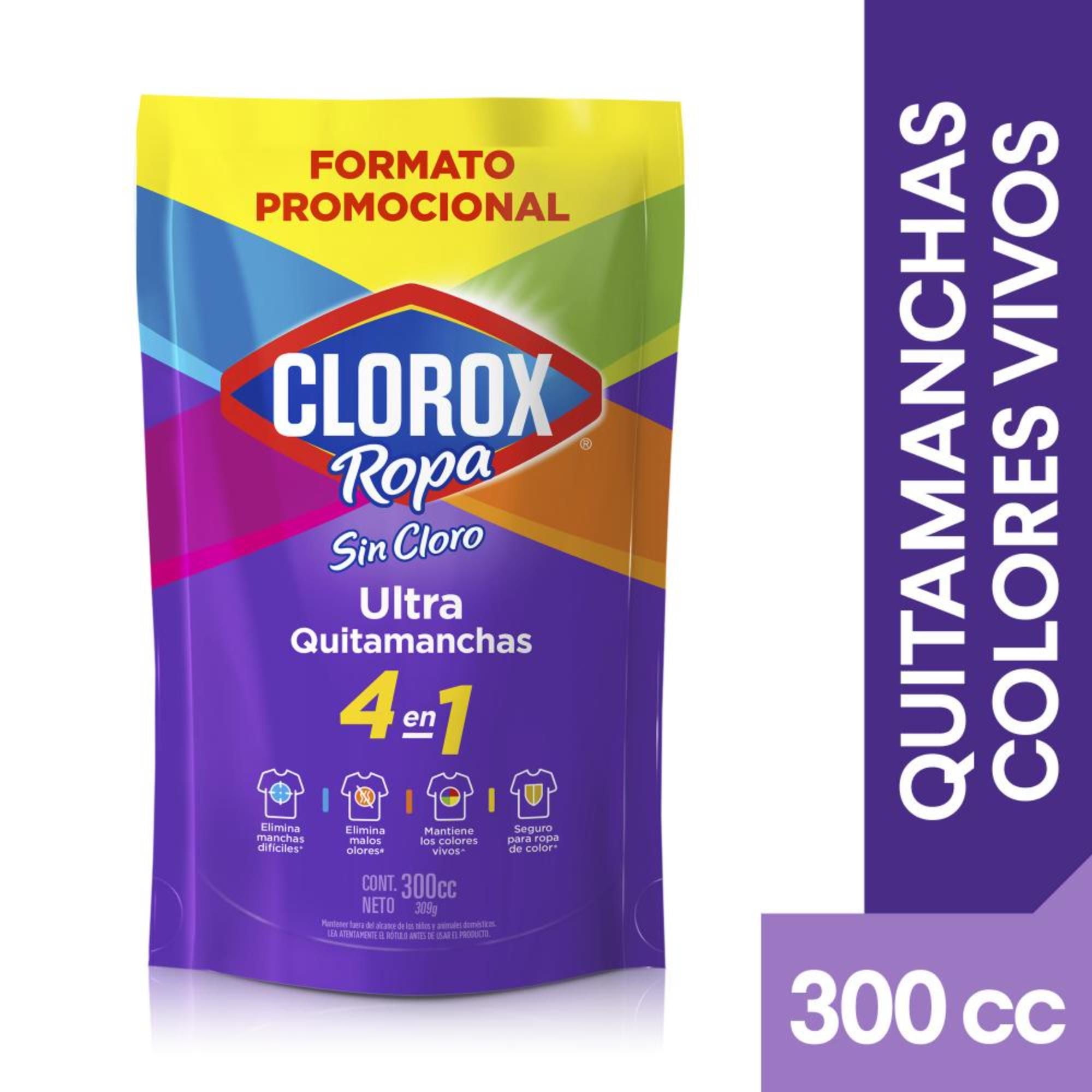 Quitamanchas Líquido Colores Vivos Sin Cloro Doypack 300 ml Clorox