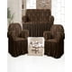 thumbnail image 3 of Juego De Fundas De Sofa 3+1+1 Con Velo Color Marron, 3 of 4