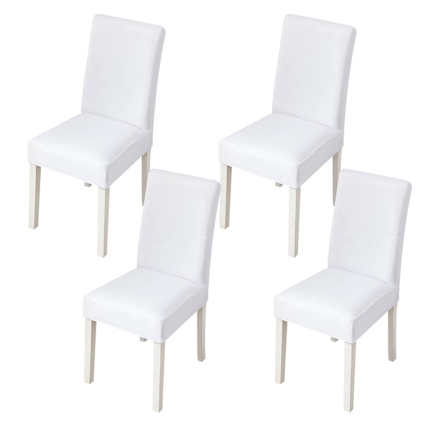 Juego de 4 fundas para sillas de comedor, elásticas, de color liso, extraíbles, para hotel y ceremonias.