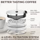 thumbnail image 3 of Cafetera de prensa francesa Cafe Du Chateau de acero inoxidable de 1 litro, 3 of 9