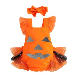 Bothyi - Disfraz De Halloween Para Niña Con Corbata, Mono De Calabaza Para Fiesta Infantil, Altura De 70 Cm