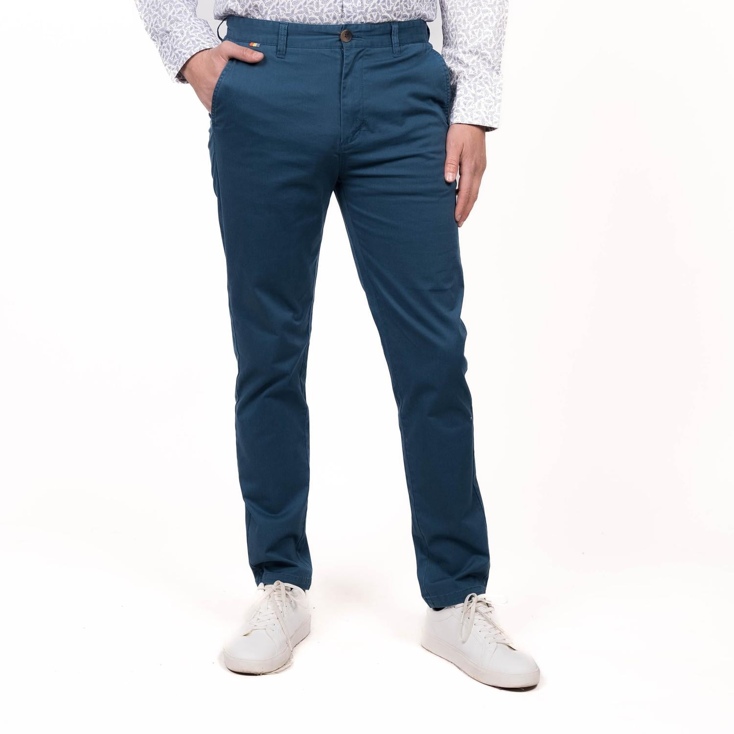 Truval - Pantalón Frente Plano Slim Fit Verde Oscuro 52