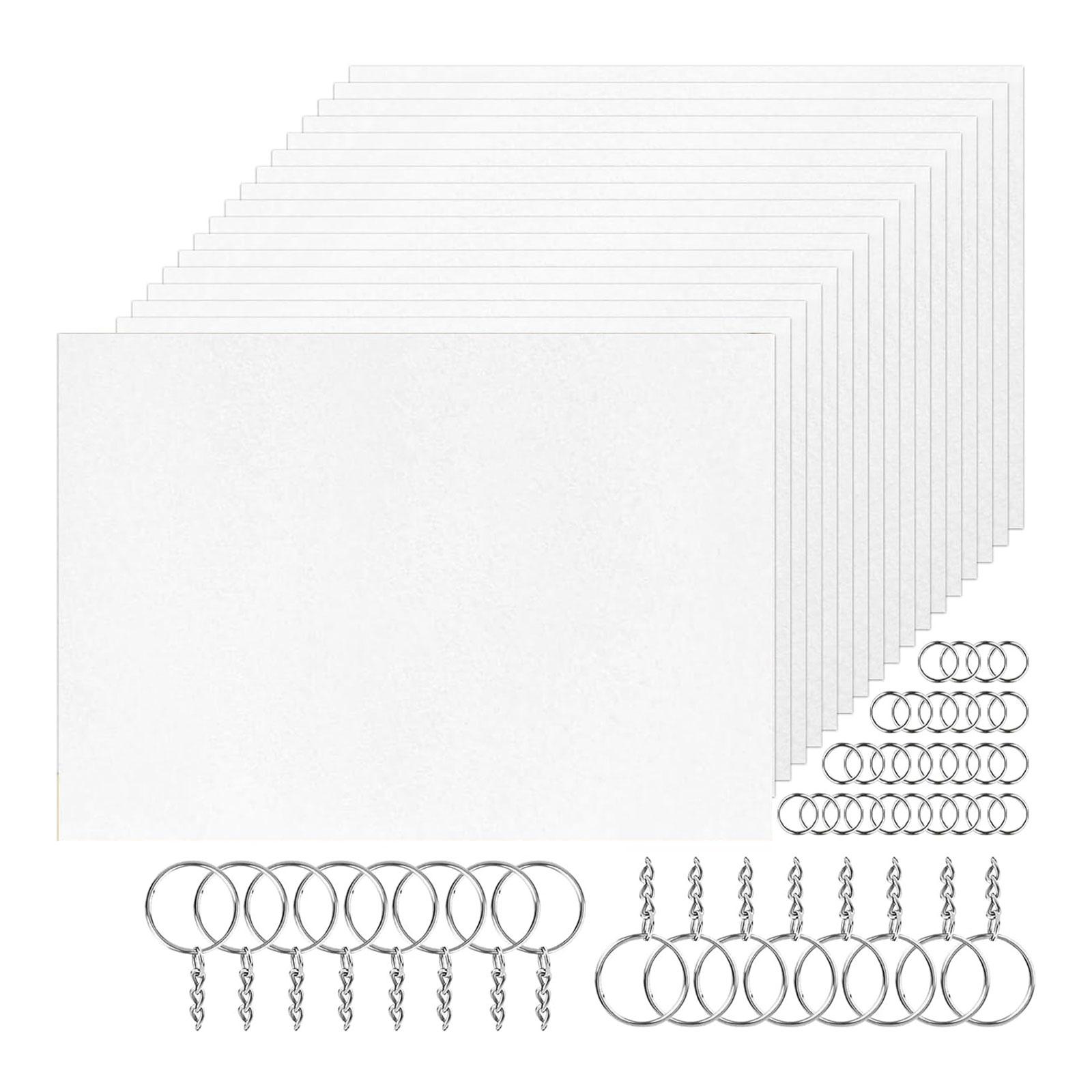Magideal - 20X Hojas Termorretráctiles Con Llaveros, Accesorios, Llaveros Hechos A Mano, Papeles Termorretráctiles, Hojas De Papel De Película Retráctil, Idea De