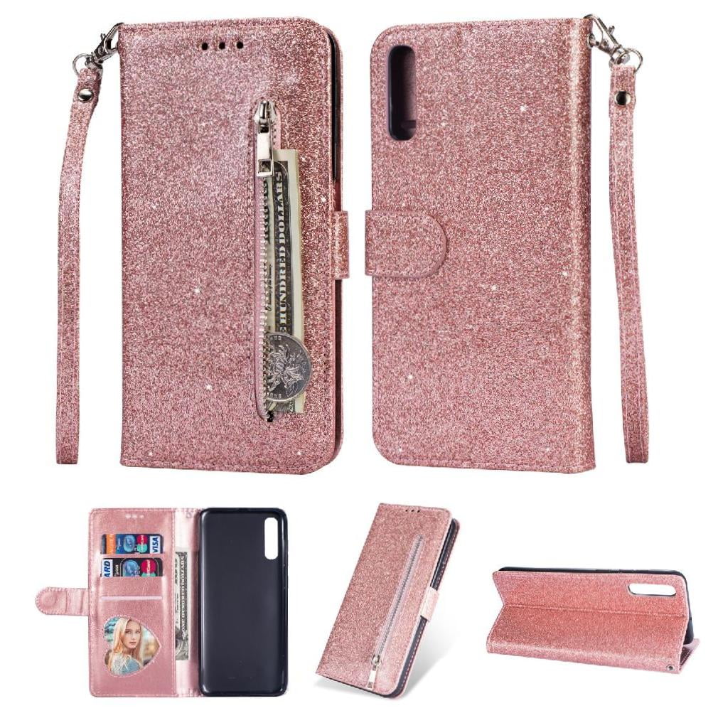 Funda Para Foxdock Elegante Funda Samsung Galaxy A50 Glitter Con Cremallera-ideal Para El Uso Diario