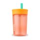 thumbnail image 1 of Vaso Owala Kids de plástico sin BPA, 450 ml, naranja pajizo y melocotón, 1 of 5