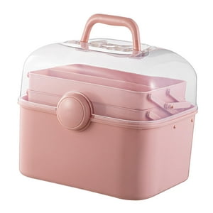 Genérico - Caja De Almacenamiento Portátil Multiusos, Organizador De Almacenamiento De Suministros Artísticos Para Manualidades, Color Rosa