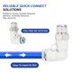thumbnail image 4 of Uxcell 5 Piezas Conectores de Empuje Codo Macho 1/4 Pulgada Tubo OD x 1/2 Pulgada Rosca NPT Conector Neumático, Blanco, 4 of 7