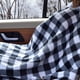 thumbnail image 3 of Manta de coche calentada - manta eléctrica para coche, camión, SUV o RV - lanzamiento portátil calentado - Camping Essentials (blanco negro Plaid), 3 of 3