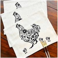 Wyj Hogar - Set 6 Individuales 35X45 De Lino Tela Repelente Al Agua Y Antimanchas Mod11