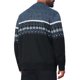 thumbnail image 3 of Suéter de punto con cremallera y patrón de manga larga y cuello alto para hombre L azul oscuro, 3 of 6