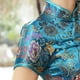 thumbnail image 3 of Vestido cheongsam de diez hebillas, desfile de ropa de verano, etiqueta larga, corte entallado, 3 of 5