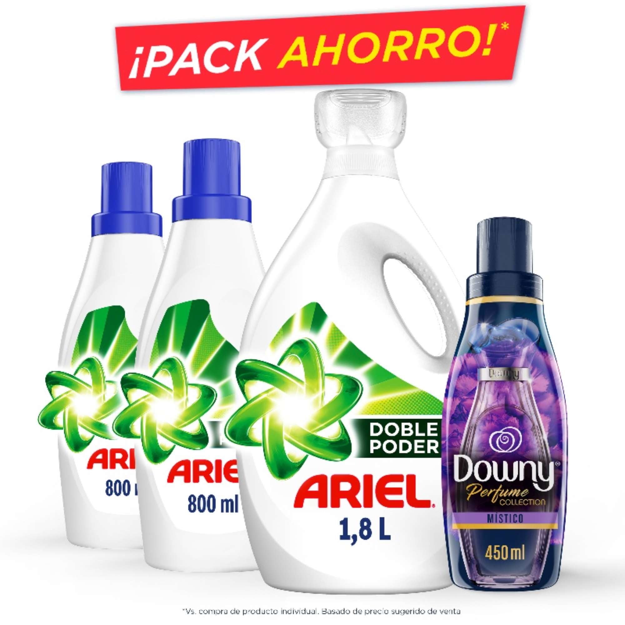 Detergente Líquido Ariel + Suavizante Downy Místico Pack