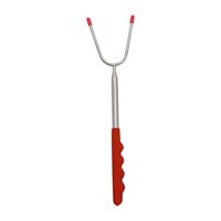 Magideal - Palos Para Asar Bbq, Mango De Madera De Metal, Accesorios De Cocina, Tenedor Para Barbacoa Multiusos Portátil, Brochetas De Metal Para Kebab, Fogata, Rojo