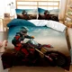 thumbnail image 1 of x1115 Bed SheetsMotocross Rider Bedding Set Extreme Sports Duvet Cover Kids Teens Men Motorcycle Comforter Cover Dirt Bike Polyester Quilt Cover 3-Piece Bedding Set (1 Duvet Cover + 2 Pillow Shams) nj, 1 of 5