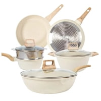 Wakeshome - Bateria Cocina 9Pzs Antiadherente Granito Profesional Ollas