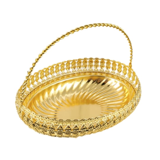 Uucntr - Cesta De Frutas, Cuenco, Bandeja De Frutas, Cuenco Decorativo Dorado Para Frutos Secos Y Caramelos
