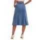 thumbnail image 3 of INSPIRE CHIC Falda Midi de Mezclilla para Mujer Regreso a Clases Cintura Alta Dobladillo de Cola de Pescado Falda de Jean Acampanada Azul Claro 2XL, 3 of 6