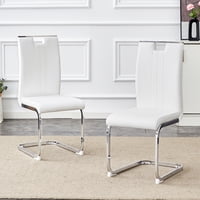 M&Ms - Set Of 2 White Pu Material Bow-Shaped Chairs - Adding Fashion To Minimalist And Contemporary Home Styles