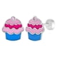 thumbnail image 1 of Aros de cupcakes con esmaltado multicolor con un circon rosa para niñas, 1 of 2