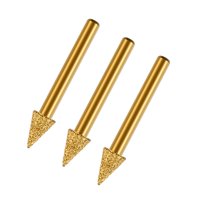 Magideal - 3X Broca De Molienda, Cabezal De Molienda De Cono De Punto Montado, Accesorios De Herramienta Rotativa, Cabezal De Molienda Para Tallado De Grabado En 10Mm