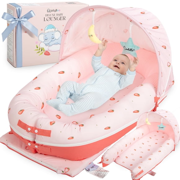 Cojín de descanso para bebé JollyBoo 0‑24 meses, bambú y sombrilla plegable