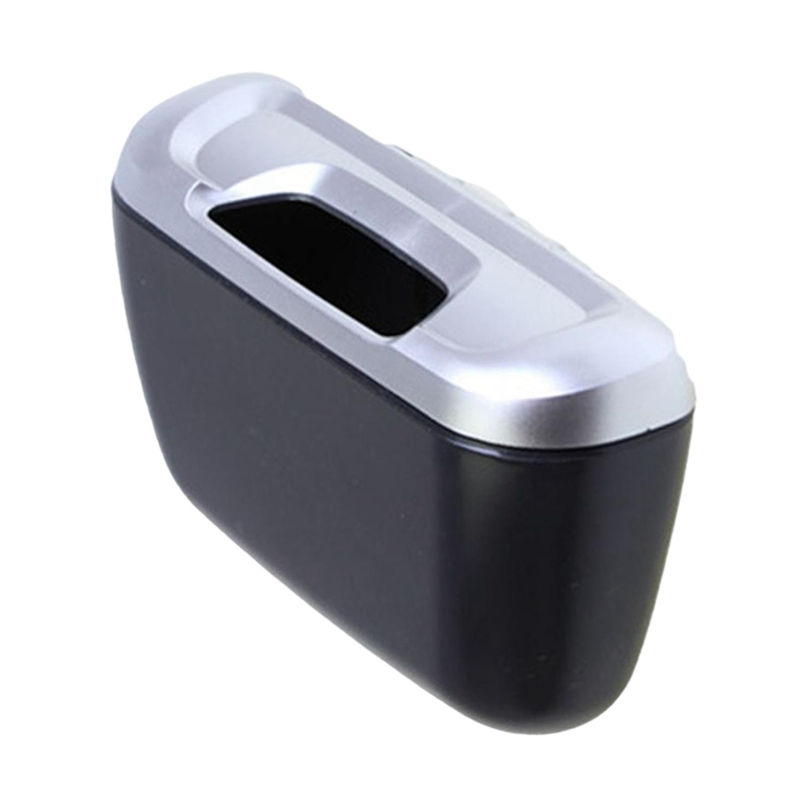 Ioensy - Bote De Basura Para Automóvil Con Tapa Para Colgar Residuos De Automóvil Plateado
