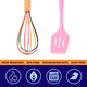 thumbnail image 3 of Juego de 2 mini utensilios de cocina de silicona con mangos de madera., 3 of 5