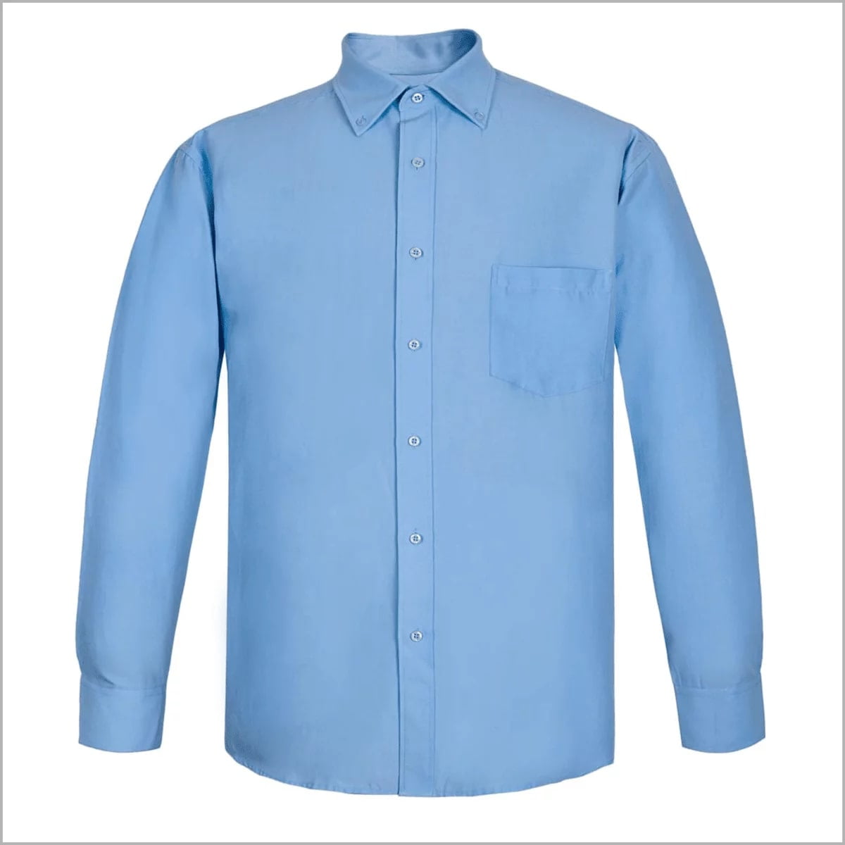 Camisa Oxford Hombre Manga Larga Cesleste Con Bolsillo Pegado Talla S