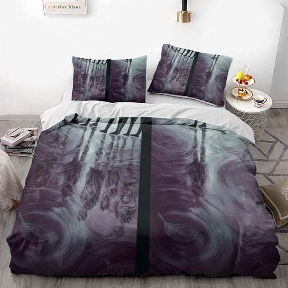 Att-ack on Gi-ant Eren L-evi Ani-me Soft 3D Pri-nted Du-vet Cover -Bedd-ing Set with Co-mforte-r Cover-