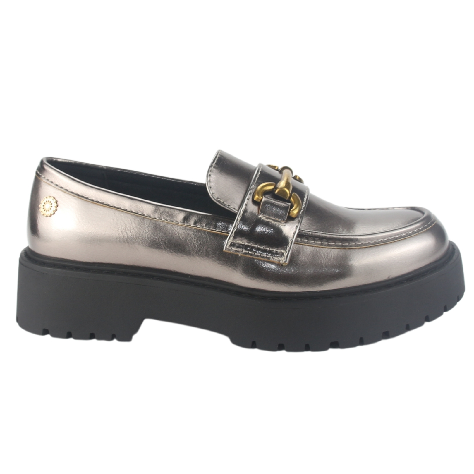 Mocasin Chalada Mujer Lenin-4 Plateado Casual