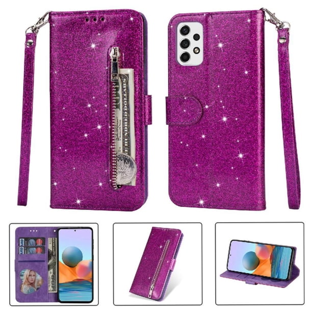 Funda para FOXDOCK Elegante funda Samsung Galaxy A33 5G Glitter con cremallera-Ideal para el uso diario
