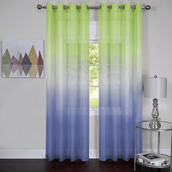 Cortina ACHIM Rainbow con ojales, 52 x 84 cm, poliéster verde