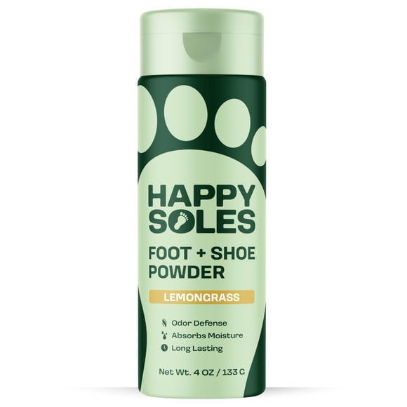 Polvo para pies HAPPY SOLES 133 g de hierba de limón – Control de olor