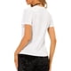 thumbnail image 3 of INSPIRE CHIC Top de Fiesta de Terciopelo para Mujer Cuello Redondo Mangas Cortas Camiseta Casual XS Blanco, 3 of 8