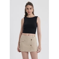 Fashionspark - Polera Mujer Con Bote Abertura Negro