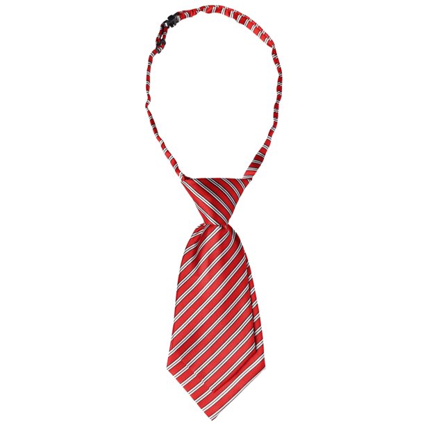 INSPIRE CHIC Corbata de uniforme linda preanudada con rayas cortas para mujeres escolares casuales de una talla rojo blanco