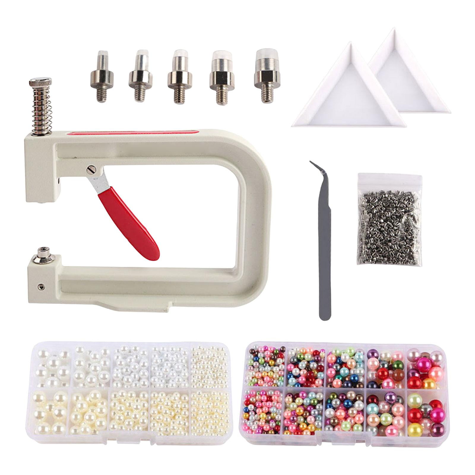 Bothyi - Máquina De Ajuste Hecha A Mano De Perlas 4/5/6/8/10mm Artesanía Diy Para Bolsos Artesanía De Cuero Blanco Beige Multi