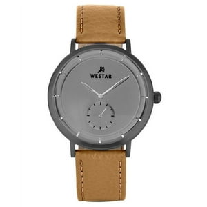 Reloj Westar Profile Leather Strap Grey Dial Quartz 50246Ggn186 Men'S Watch