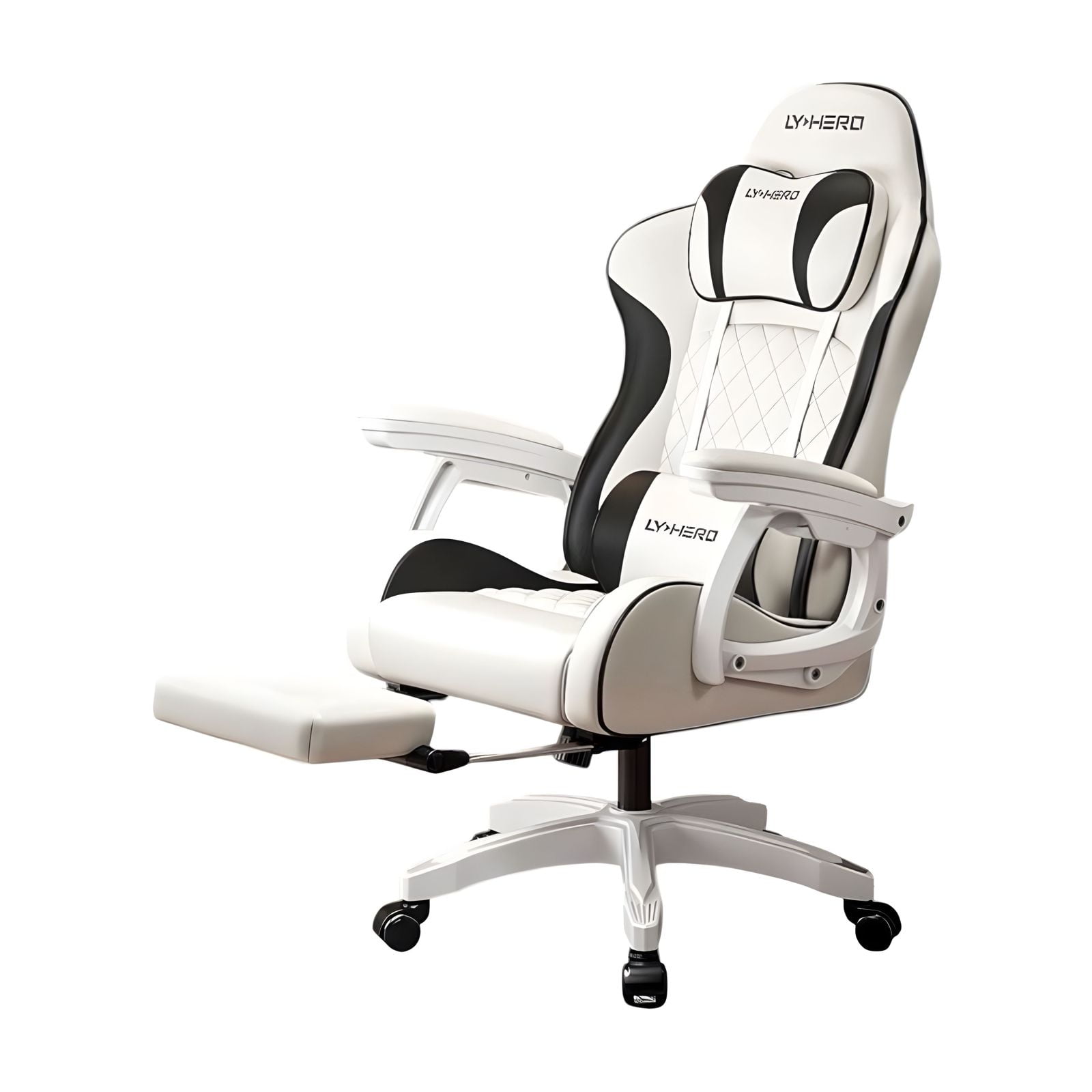 Lubabycas - Silla Gamer Ergonómica Reclinable Con Reposapies Blanca